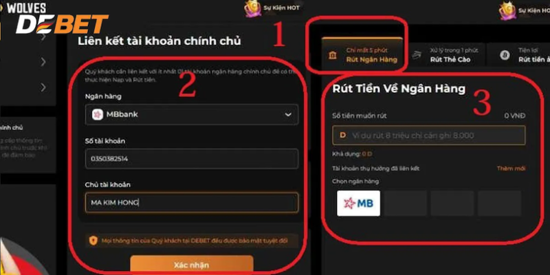 Hướng dẫn chi tiết cách rút tiền từ nhà cái Debet