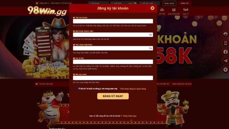 Hướng dẫn cá độ online tại sảnh thể thao 98win